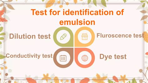 emulsion test|identification test for emulsions.